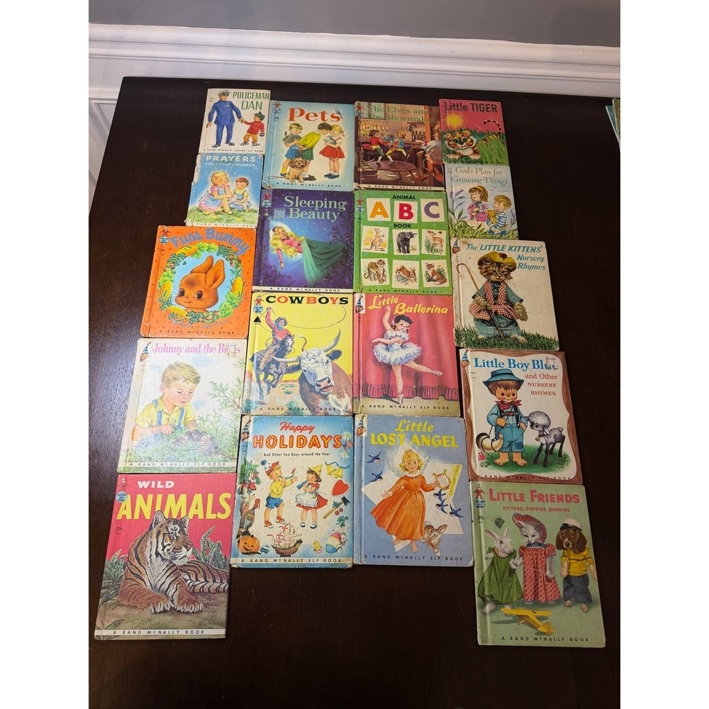 Vintage Rand McNally Elf Books Bundle 19 Book Lot Junior Tip-Top Retro Kids